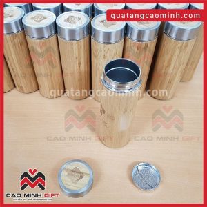 Cao Minh gift - Chuyên cung cấp Bình giữ nhiệt vỏ trúc in khắc logo theo yêu cầu số lượng lớn, giá tốt