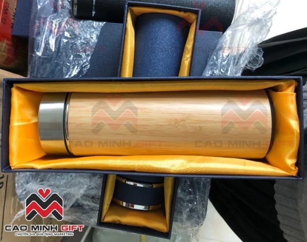 Cao Minh gift - Chuyên cung cấp hộp quà tặng xanh bình giữ nhiệt vỏ trúc in khắc logo theo yêu cầu giá tốt