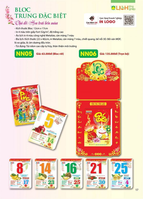 Cao Minh gift - chuyên cung cấp lịch tết in logo số lượng lớn với nội dung theo yêu cầu của khách hàng