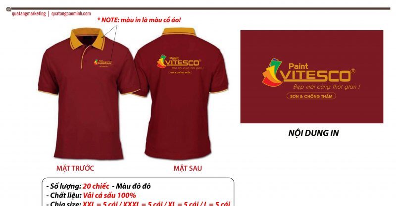 Áo đồng phục in logo Sơn Vitesco