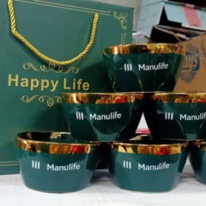 Bộ bát sứ cao cấp in logo Manulife