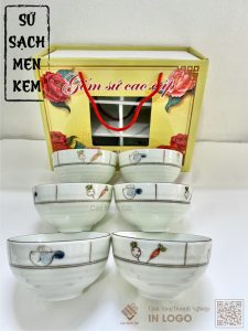 Bộ bát sứ sạch men kem
