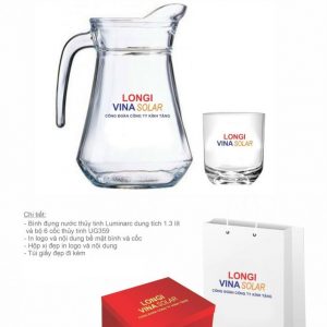 Cao Minh gift - chuyên cung cấp bộ bình cốc thủy tinh in logo số lượng lớn với nội dung theo yêu cầu của khách hàng