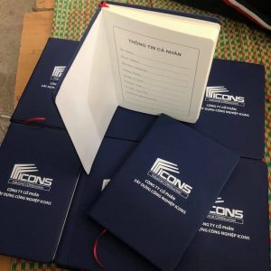 Sổ da in logo ICONS - Quà tặng doanh nghiệp in logo theo yêu cầu