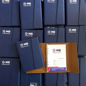 Sổ da in logo MB Bank - Quà tặng doanh nghiệp