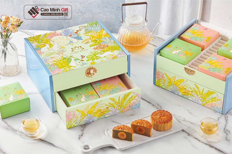 Hộp bánh trung thu carton lạnh 4 bánh