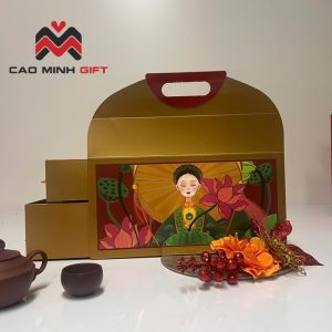 Hộp đựng bánh trung thu cô tấm 2 tầng 2025