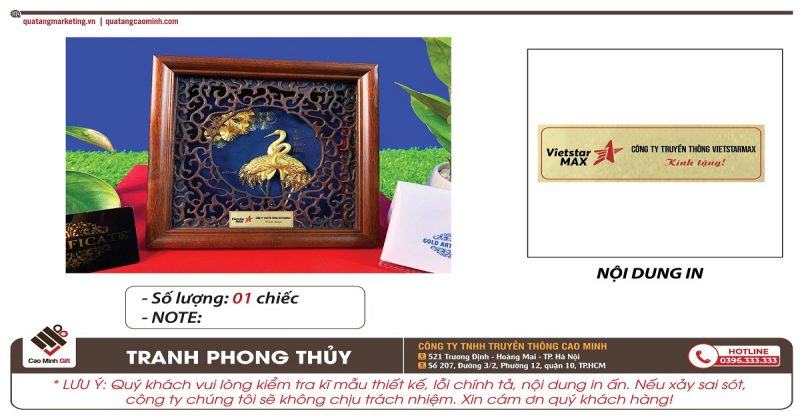 Tranh phong thủy mạ vàng