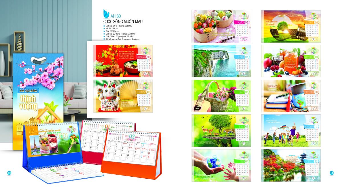 In lịch để bàn