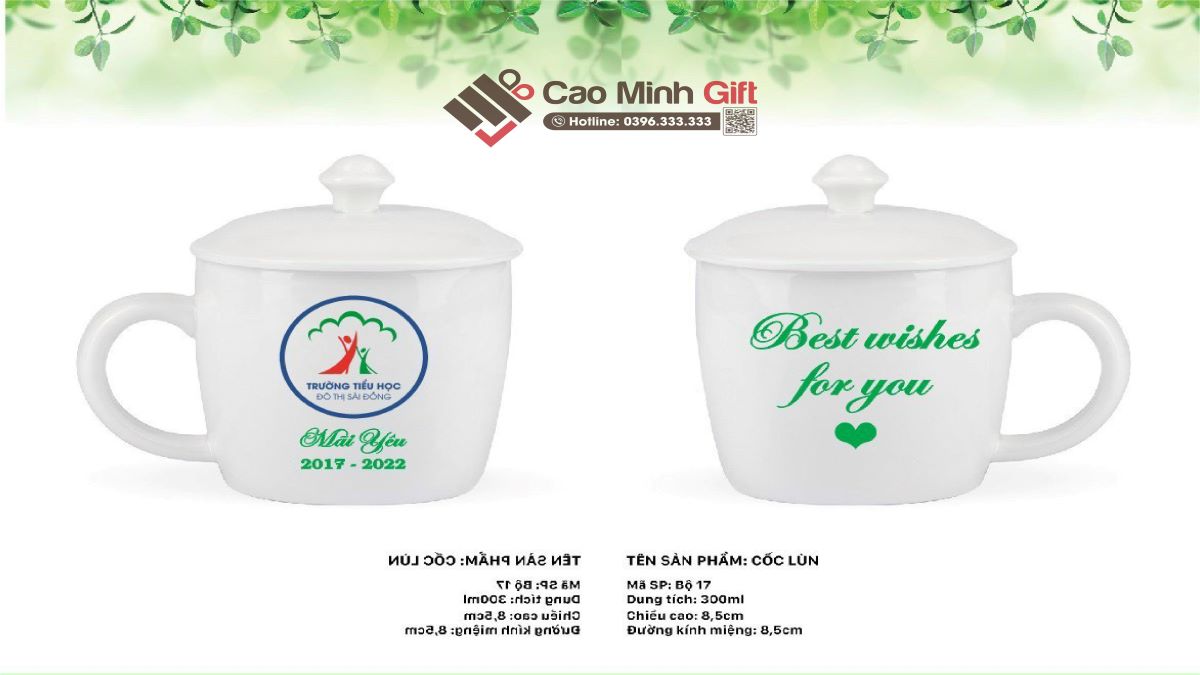 cốc sứ Bát Tràng in logo