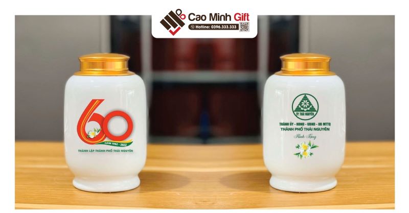 Hũ đựng trà bằng gốm sứ
