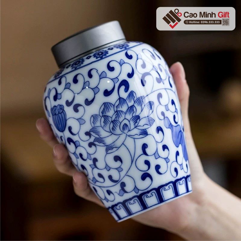hũ đựng trà gốm sứ