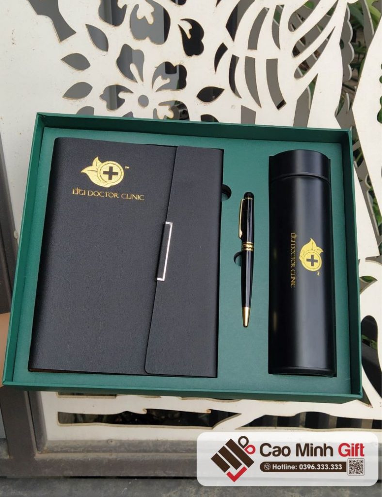 gift set bút quà tặng, sổ và bình giữ nhiệt