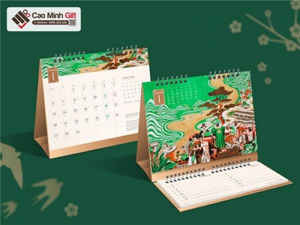 Cao Minh gift - chuyên cung cấp lịch tết in logo số lượng lớn với nội dung theo yêu cầu của khách hàng