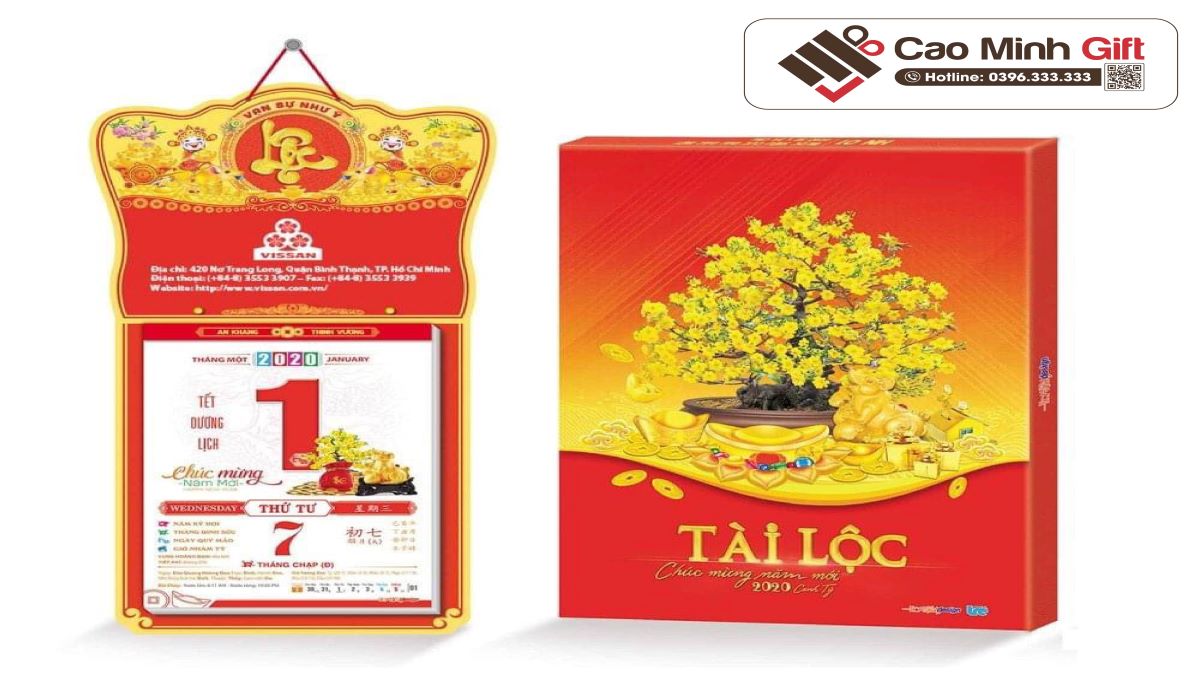 lịch tết in logo