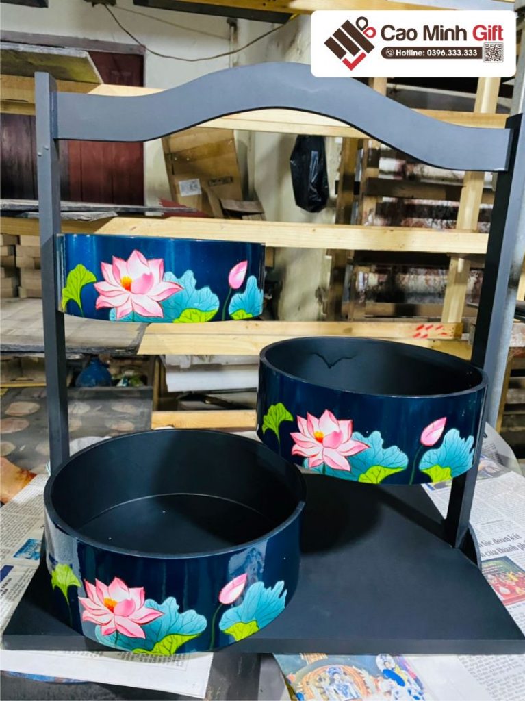 giỏ gỗ đựng quà tết