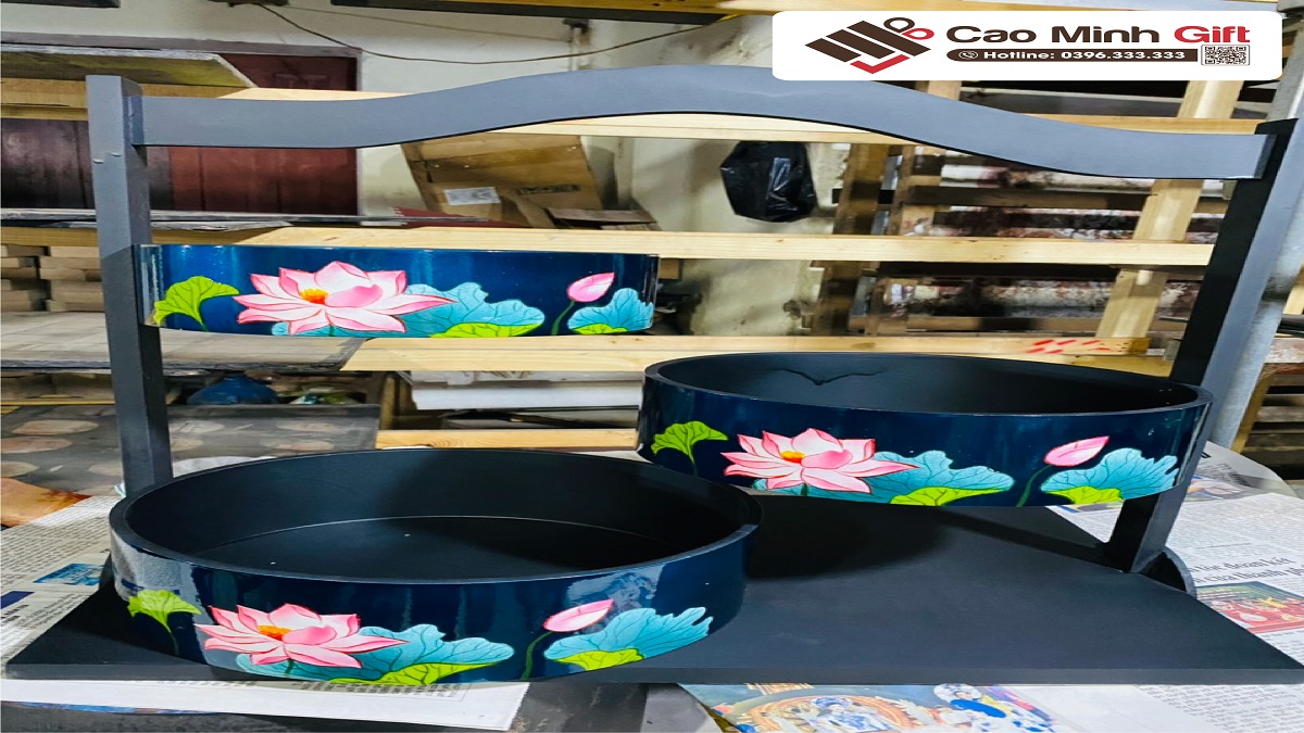 giỏ gỗ đựng quà tết