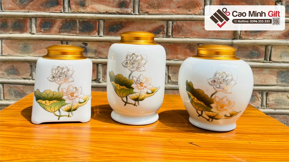 hũ đựng trà bằng gốm sứ