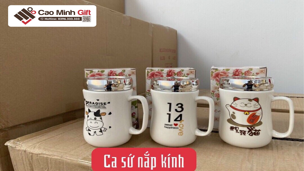 cốc sứ công đoàn có nắp tráng gương