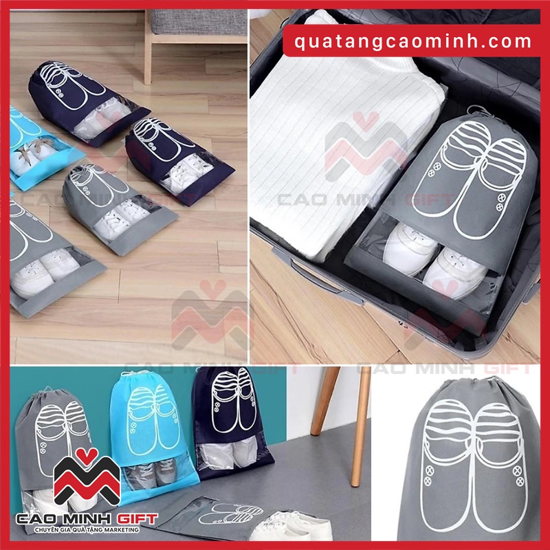 Cao Minh gift - Chuyên cung cấp túi rút chống thấm đựng giày số lượng lớn, giá tốt in ấn theo yêu cầu làm quà tặng doanh nghiệp