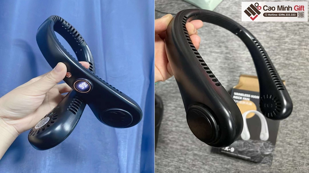 Quạt đeo cổ mini in logo