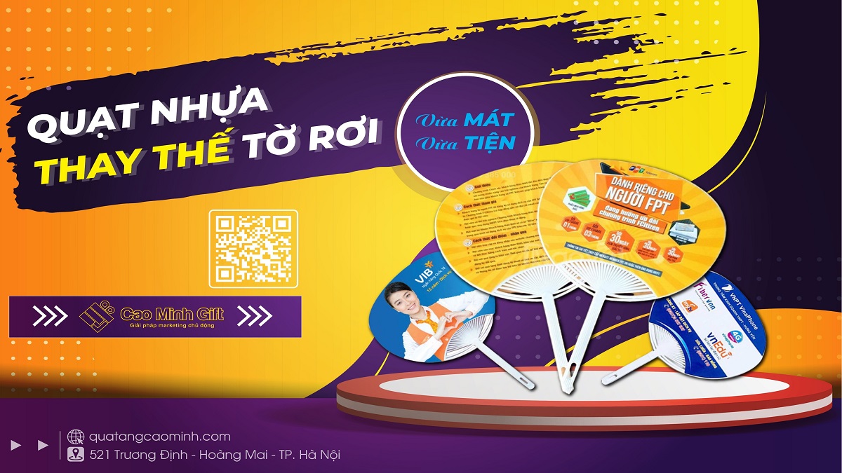 quạt nhựa quảng cáo
