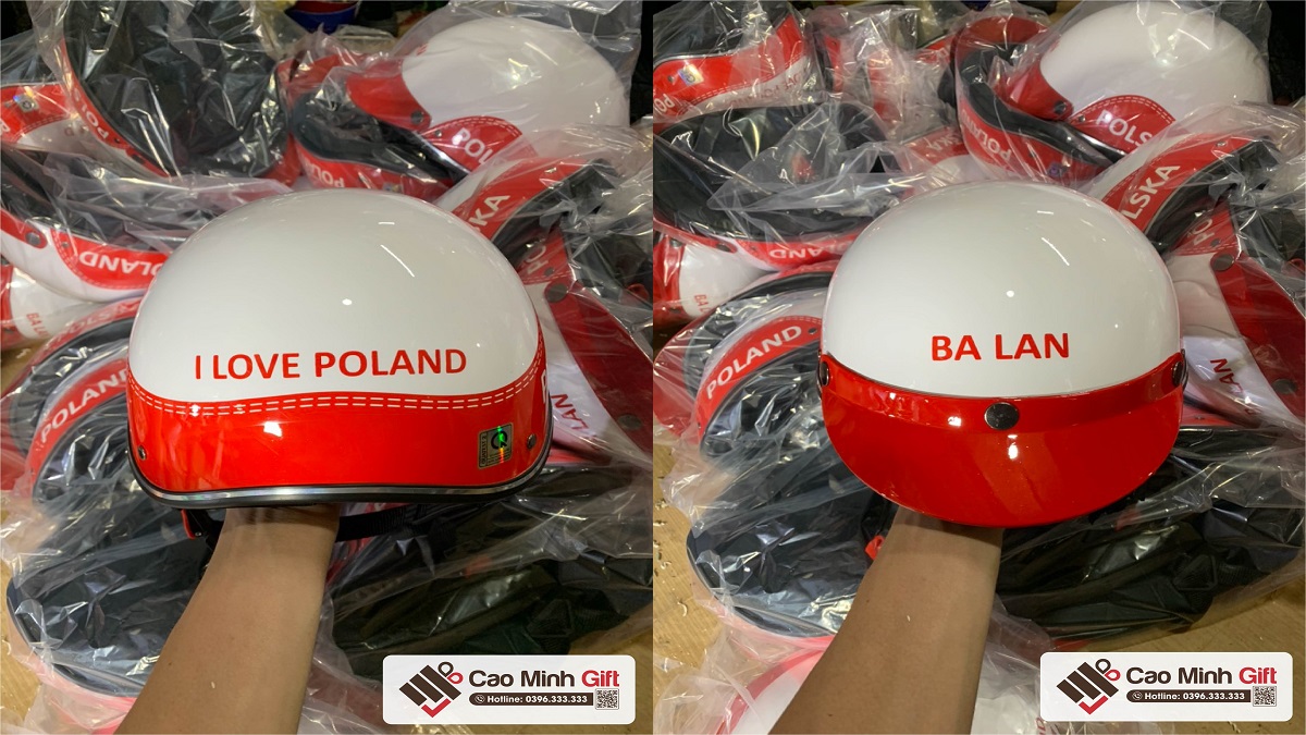 Mũ bảo hiểm bao đập in logo