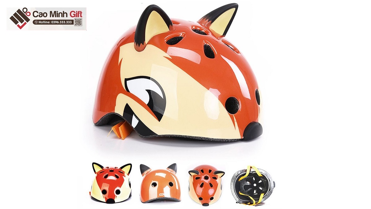 mũ bảo hiểm con vật in logo