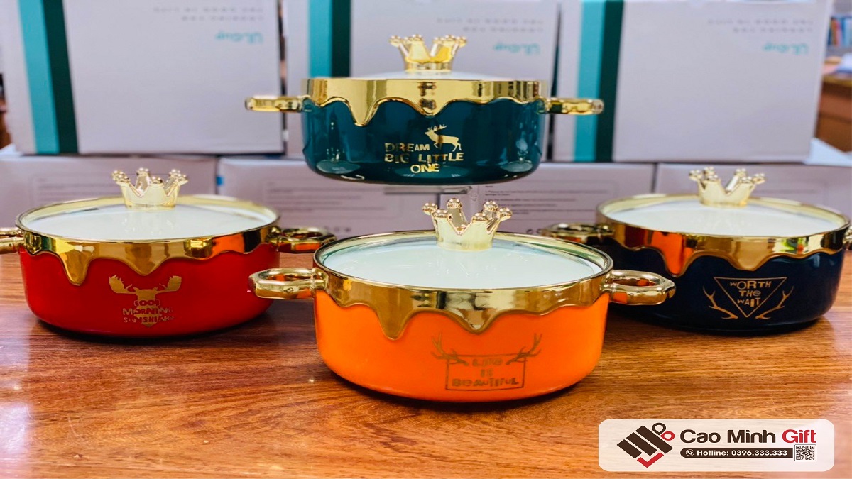 Nồi sứ cao cấp in logo