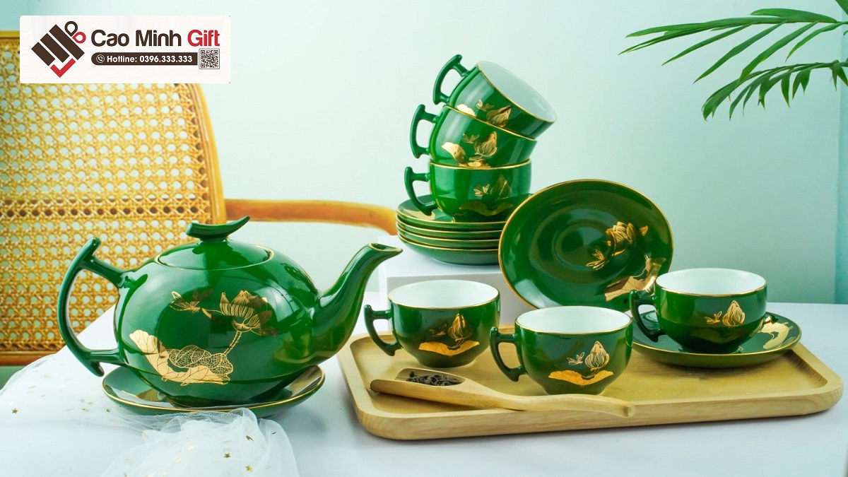 bộ ấm chén Bát Tràng