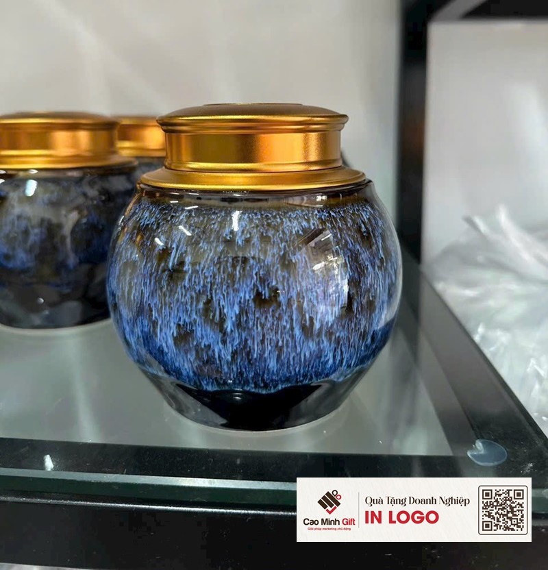hộp đựng trà men hoả biến
