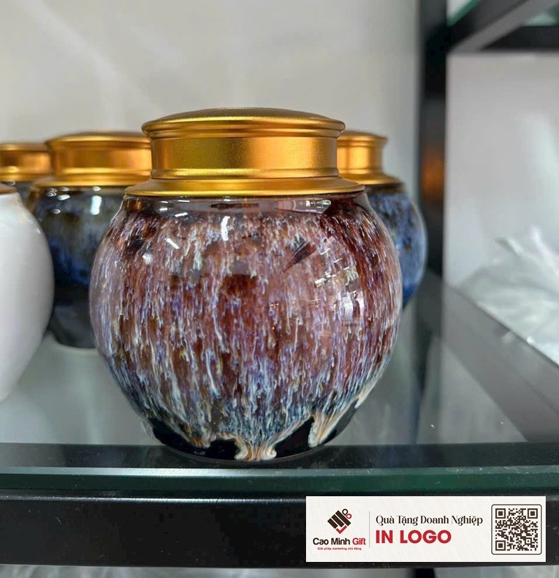 hộp đựng trà men hoả biến