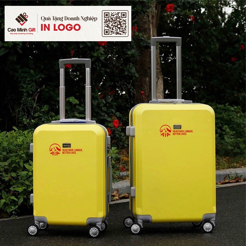 vali du lịch in logo