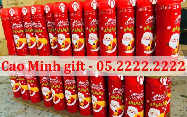 Đơn in bình giữ nhiệt Giáng sinh cao cấp tại Cao Minh gift cho khách hàng