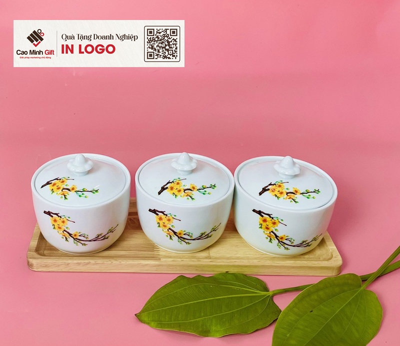 bộ 3 hũ đựng mứt Tết