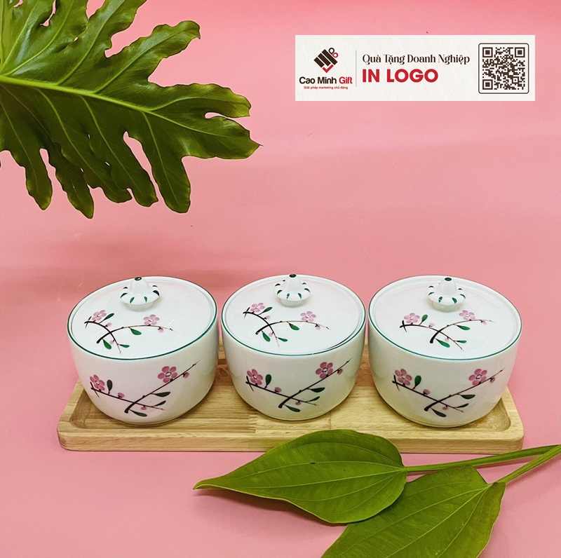 bộ 3 hũ đựng mứt Tết
