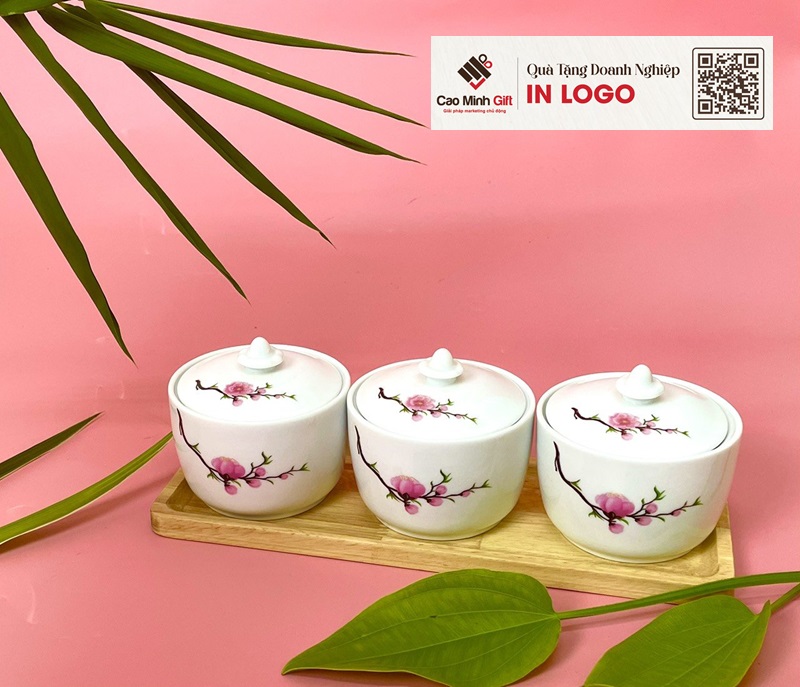 bộ 3 hũ đựng mứt Tết