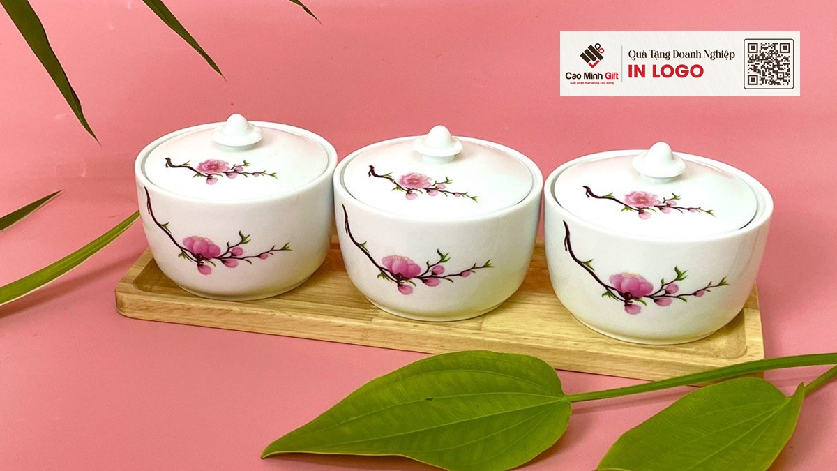 bộ 3 hũ đựng mứt Tết