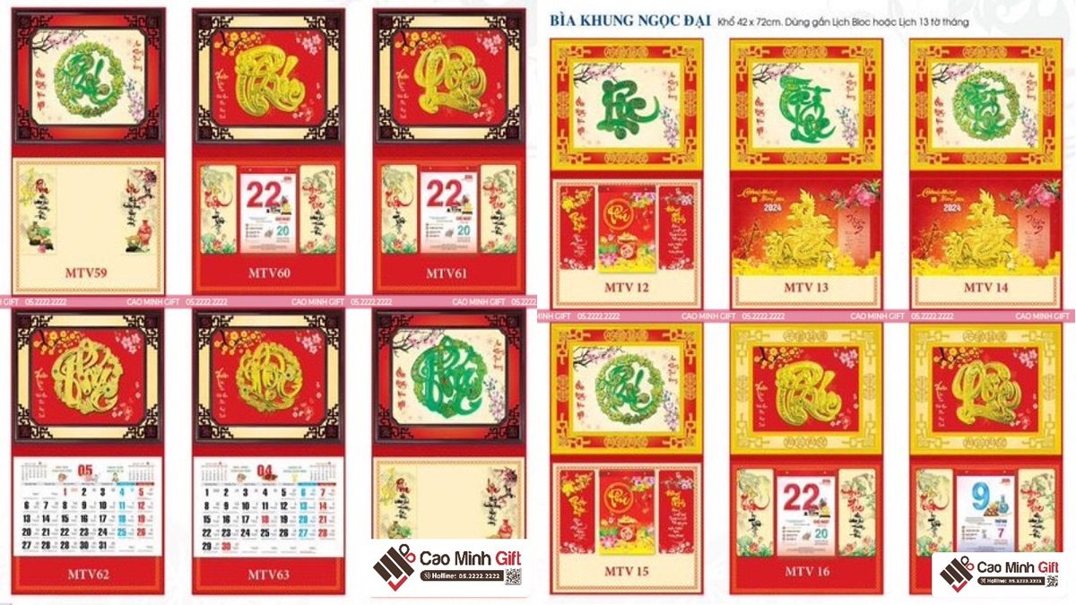 lịch bloc bìa ngọc