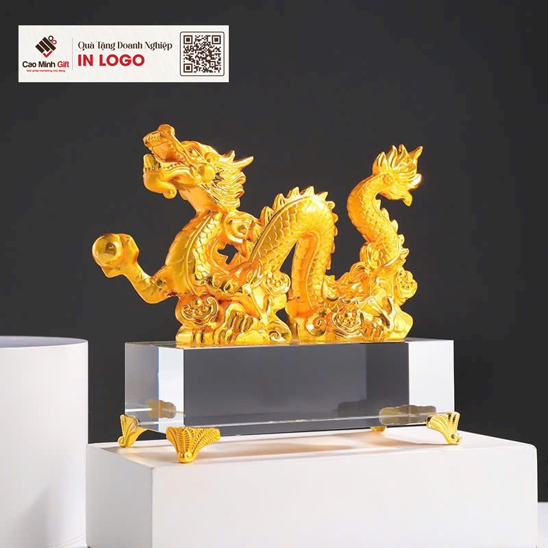 tượng rồng mạ vàng 24K