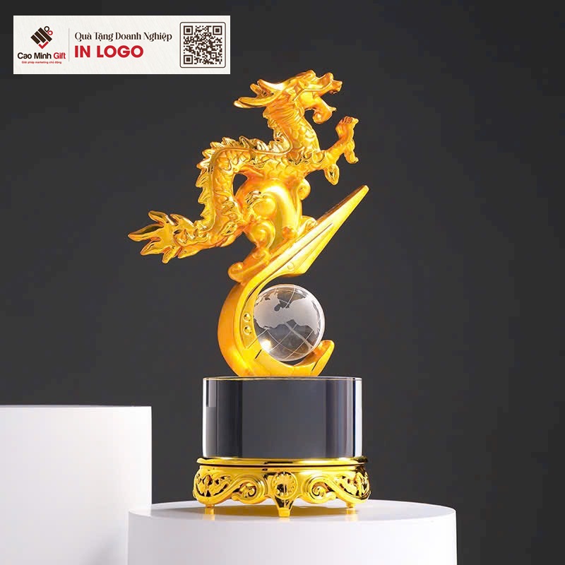 tượng rồng mạ vàng 24K