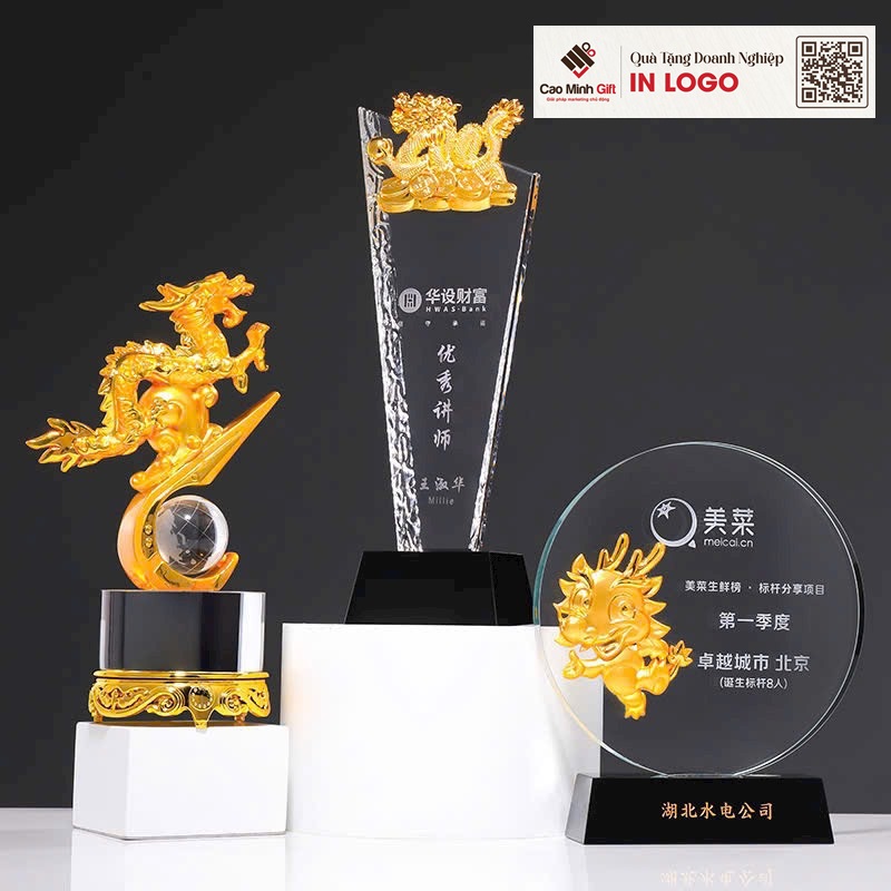 tượng rồng mạ vàng 24K