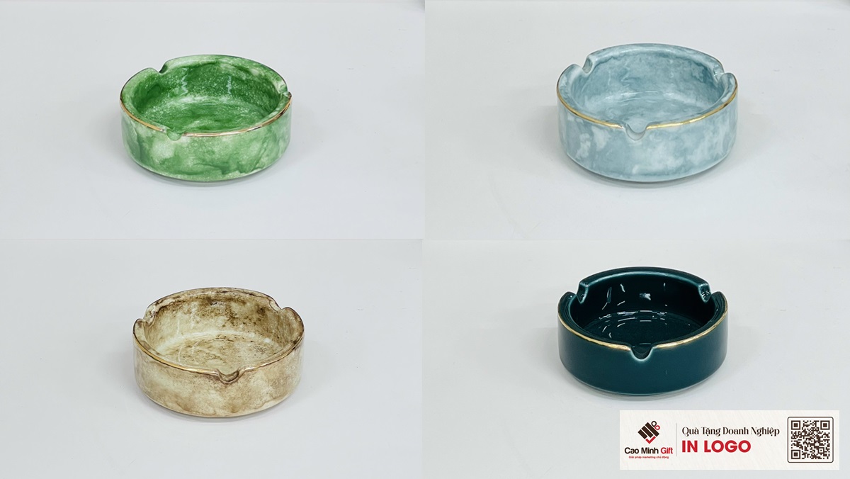 gạt tàn sứ Bát Tràng