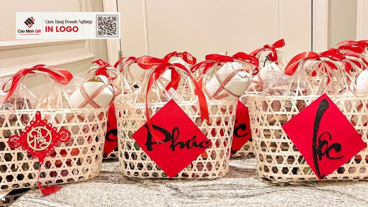 giỏ đựng quà tết bằng mây tre