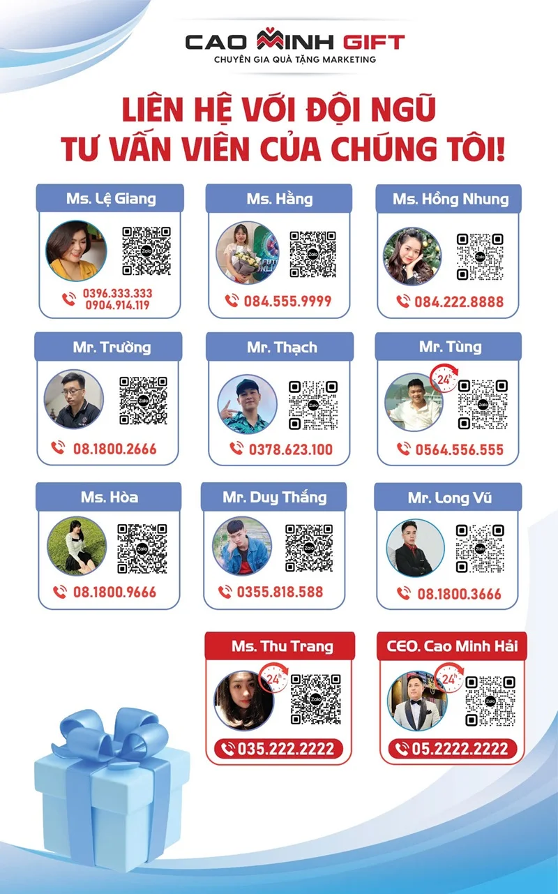 Danh sách các nhân viên sale tâm huyết tại Cao Minh gift