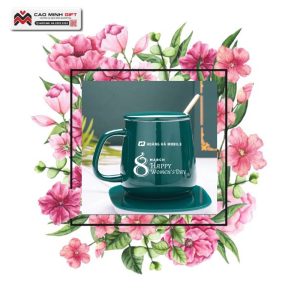Cốc hâm nóng có nắp kèm đế - Quà tặng 8/3 từ Hoàng Hà Mobile