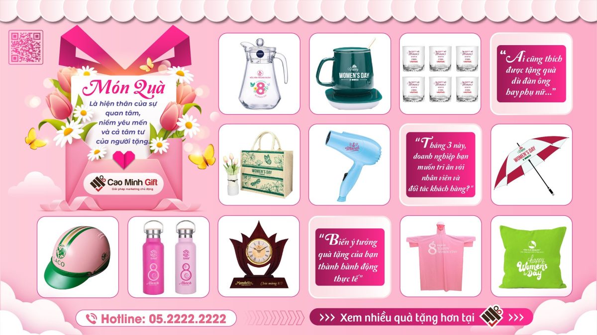 Quà tặng tinh tế cho khách hàng nữ 8/3