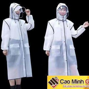 Áo mưa trong suốt in logo