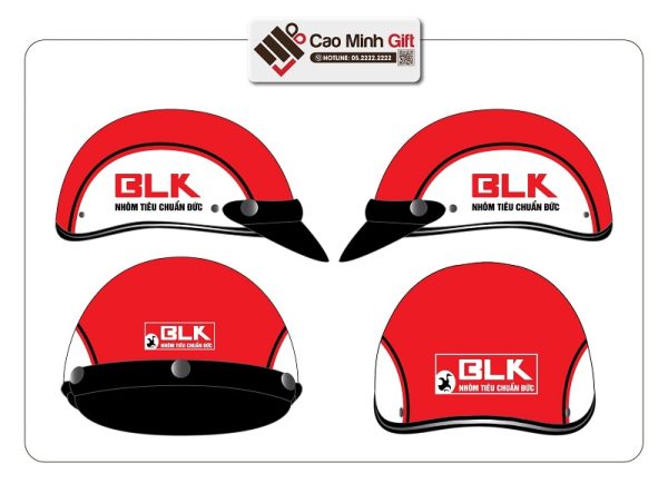 Mũ bảo hiểm haly 1/2 in logo BKL