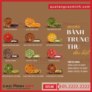 Menu bánh trung thu Cao Minh đặc biệt mix vị theo yêu cầu